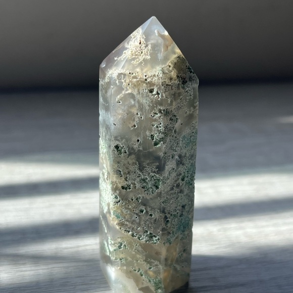 Moss Agate Crystal Tower | Point Tower Gemstone | - Picture 6 of 7